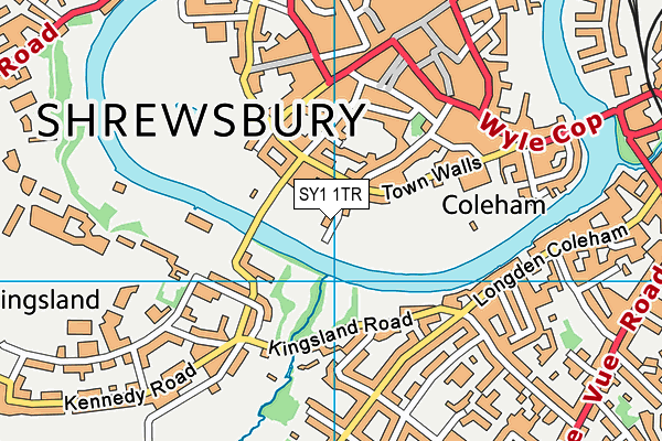 Shrewsbury Lawn Tennis Club  map (SY1 1TR) - OS VectorMap District (Ordnance Survey)