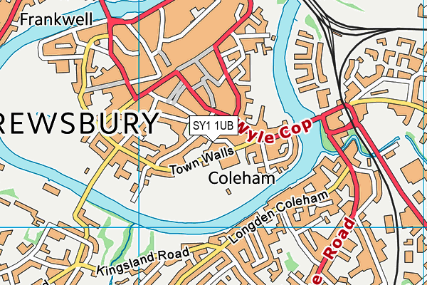 SY1 1UB map - OS VectorMap District (Ordnance Survey)