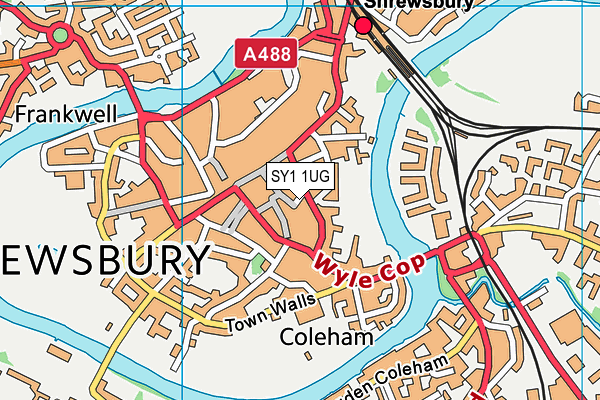 SY1 1UG map - OS VectorMap District (Ordnance Survey)