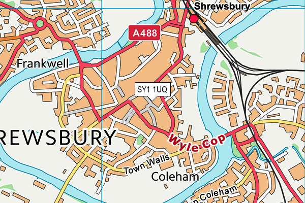 SY1 1UQ map - OS VectorMap District (Ordnance Survey)