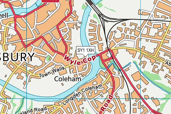 SY1 1XH map - OS VectorMap District (Ordnance Survey)