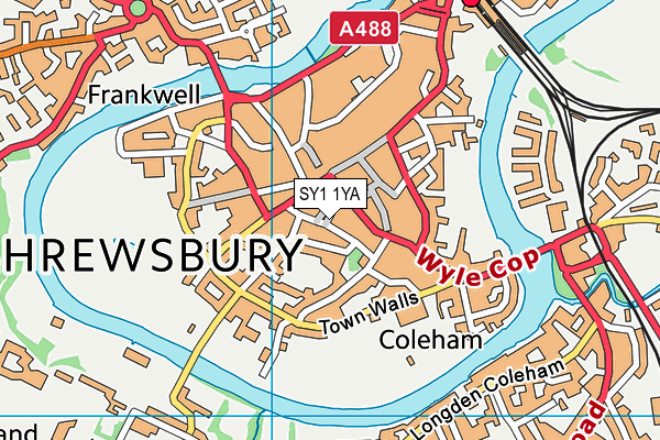 SY1 1YA map - OS VectorMap District (Ordnance Survey)