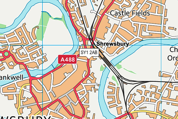 SY1 2AB map - OS VectorMap District (Ordnance Survey)