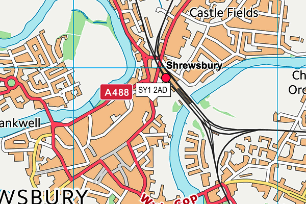 SY1 2AD map - OS VectorMap District (Ordnance Survey)