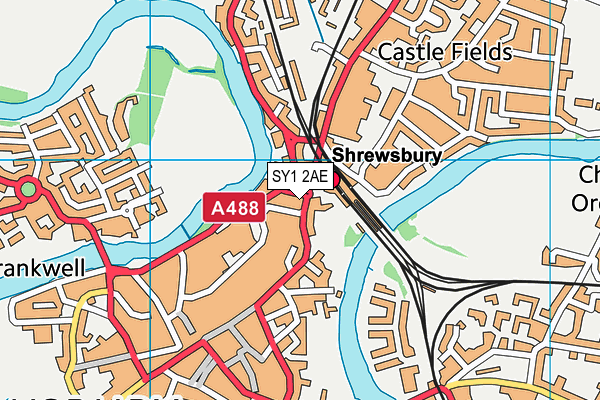 SY1 2AE map - OS VectorMap District (Ordnance Survey)