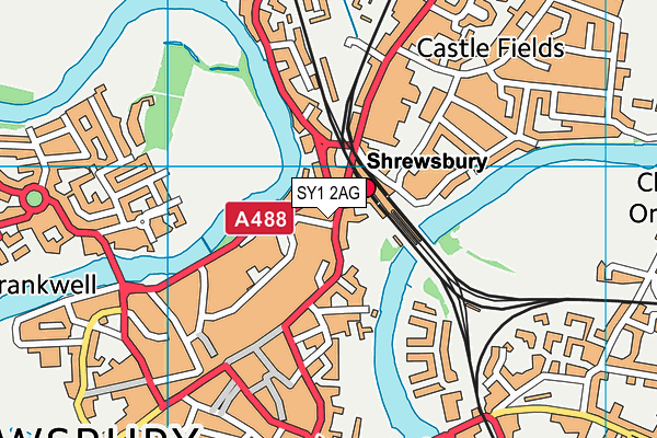 SY1 2AG map - OS VectorMap District (Ordnance Survey)