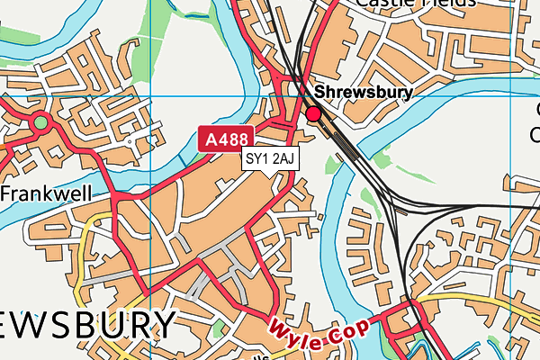 SY1 2AJ map - OS VectorMap District (Ordnance Survey)