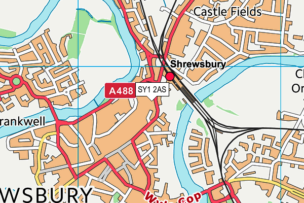 SY1 2AS map - OS VectorMap District (Ordnance Survey)