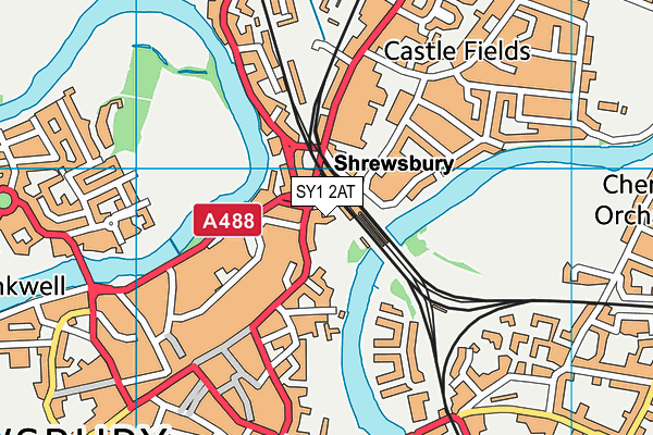 SY1 2AT map - OS VectorMap District (Ordnance Survey)
