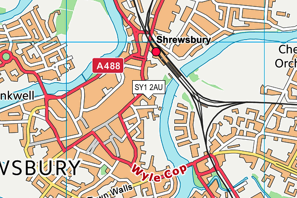 SY1 2AU map - OS VectorMap District (Ordnance Survey)