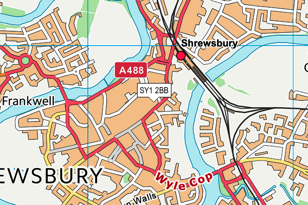 SY1 2BB map - OS VectorMap District (Ordnance Survey)