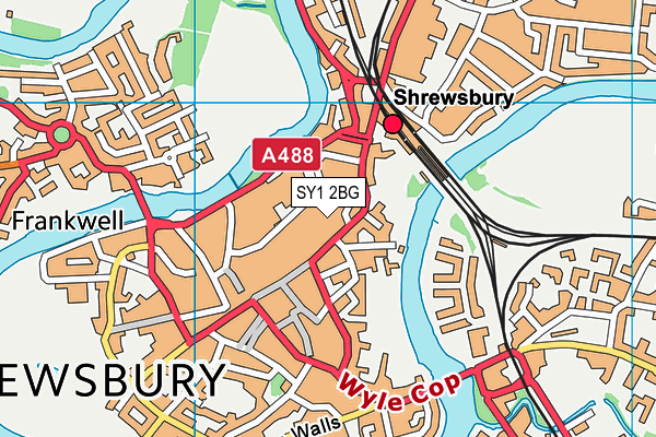 SY1 2BG map - OS VectorMap District (Ordnance Survey)