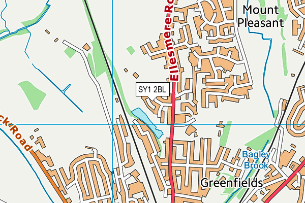 SY1 2BL map - OS VectorMap District (Ordnance Survey)