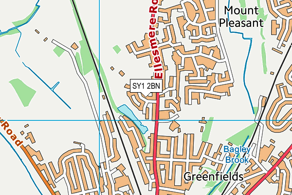 SY1 2BN map - OS VectorMap District (Ordnance Survey)