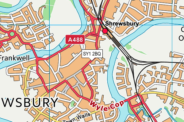 SY1 2BQ map - OS VectorMap District (Ordnance Survey)