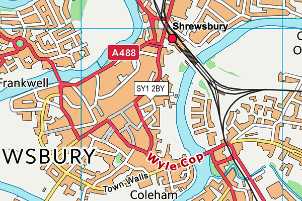 SY1 2BY map - OS VectorMap District (Ordnance Survey)