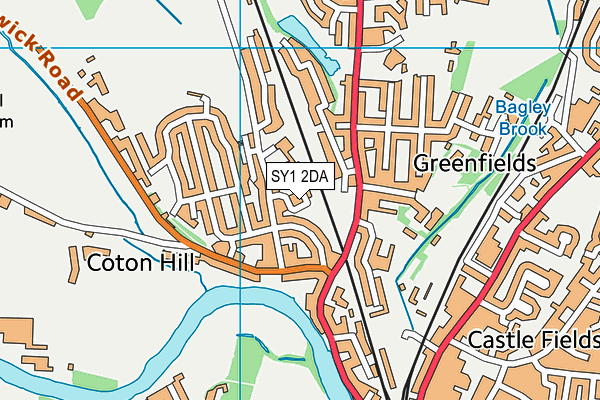 SY1 2DA map - OS VectorMap District (Ordnance Survey)