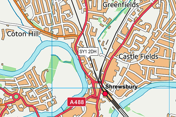 SY1 2DH map - OS VectorMap District (Ordnance Survey)