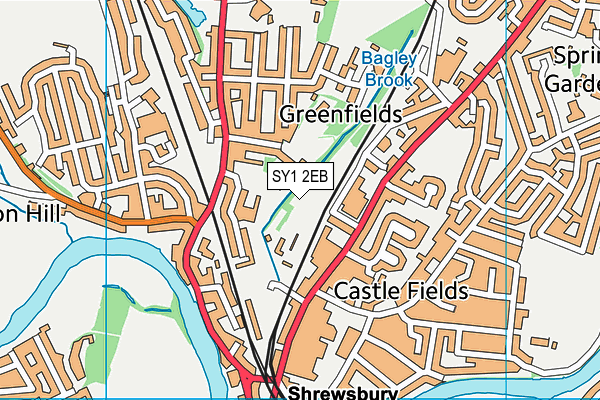 SY1 2EB map - OS VectorMap District (Ordnance Survey)