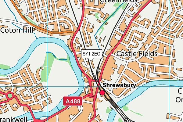 SY1 2EG map - OS VectorMap District (Ordnance Survey)