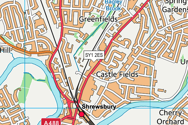 SY1 2ES map - OS VectorMap District (Ordnance Survey)