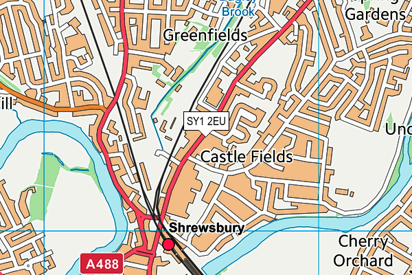 Fitness First Health Club (Shrewsbury) (Closed) map (SY1 2EU) - OS VectorMap District (Ordnance Survey)