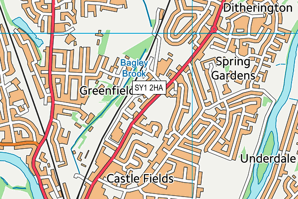 SY1 2HA map - OS VectorMap District (Ordnance Survey)