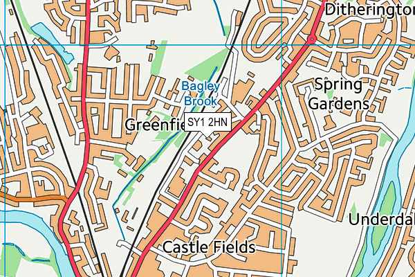 SY1 2HN map - OS VectorMap District (Ordnance Survey)