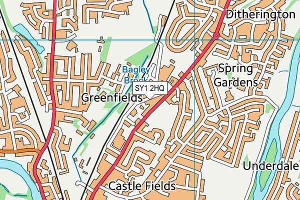 SY1 2HQ map - OS VectorMap District (Ordnance Survey)