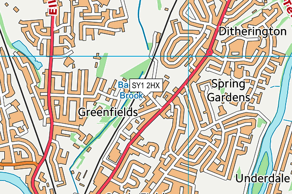 SY1 2HX map - OS VectorMap District (Ordnance Survey)