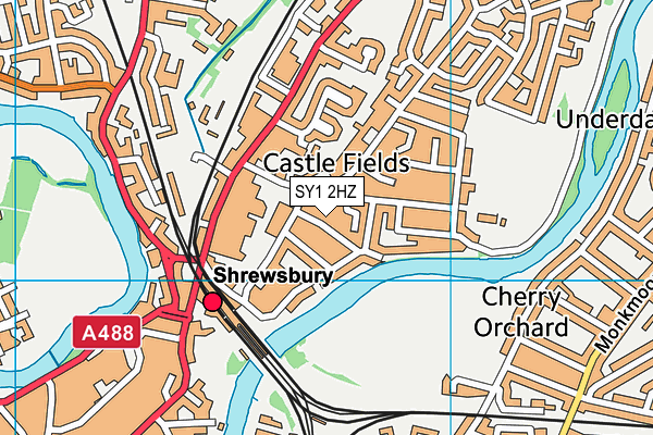 SY1 2HZ map - OS VectorMap District (Ordnance Survey)