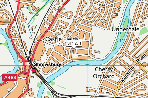 SY1 2JH map - OS VectorMap District (Ordnance Survey)