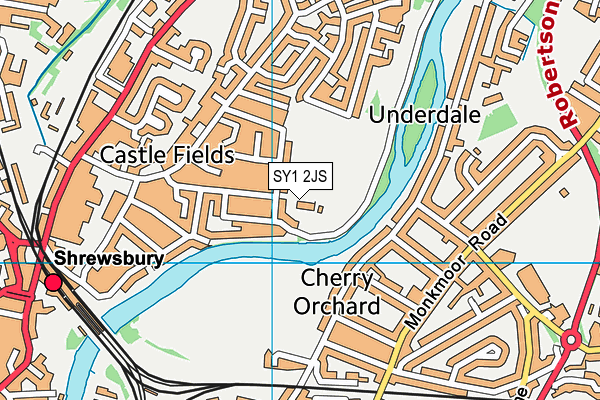 SY1 2JS map - OS VectorMap District (Ordnance Survey)