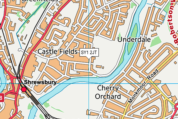 SY1 2JT map - OS VectorMap District (Ordnance Survey)