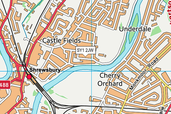 SY1 2JW map - OS VectorMap District (Ordnance Survey)