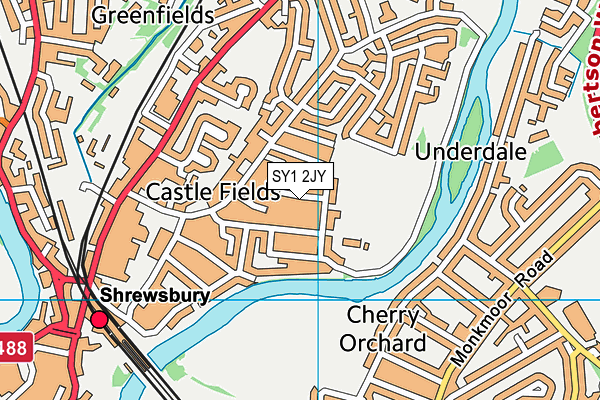 SY1 2JY map - OS VectorMap District (Ordnance Survey)