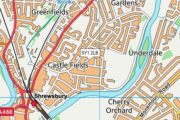 SY1 2LB map - OS VectorMap District (Ordnance Survey)