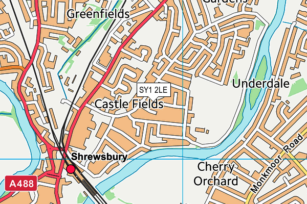 SY1 2LE map - OS VectorMap District (Ordnance Survey)