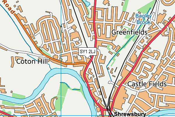 SY1 2LJ map - OS VectorMap District (Ordnance Survey)