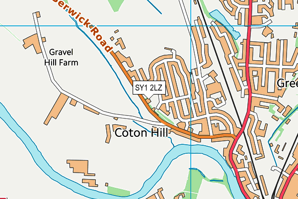 SY1 2LZ map - OS VectorMap District (Ordnance Survey)