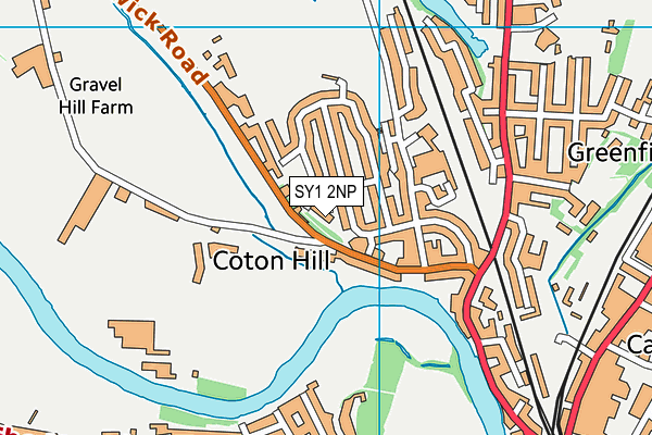 SY1 2NP map - OS VectorMap District (Ordnance Survey)