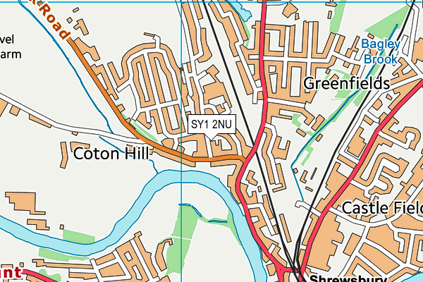 SY1 2NU map - OS VectorMap District (Ordnance Survey)