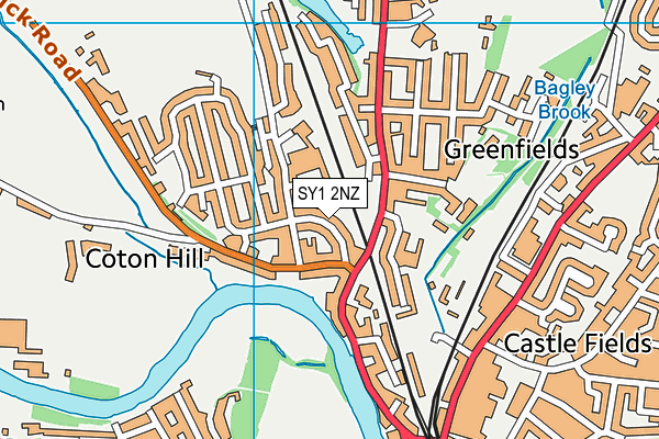 SY1 2NZ map - OS VectorMap District (Ordnance Survey)