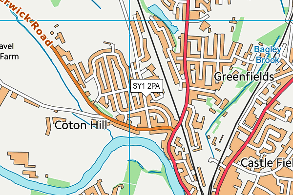 SY1 2PA map - OS VectorMap District (Ordnance Survey)