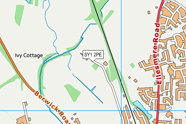 SY1 2PE map - OS VectorMap District (Ordnance Survey)