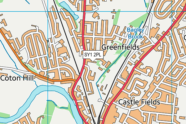 SY1 2PL map - OS VectorMap District (Ordnance Survey)