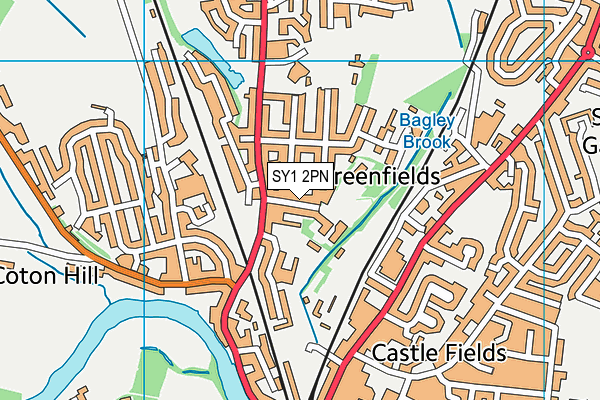 SY1 2PN map - OS VectorMap District (Ordnance Survey)