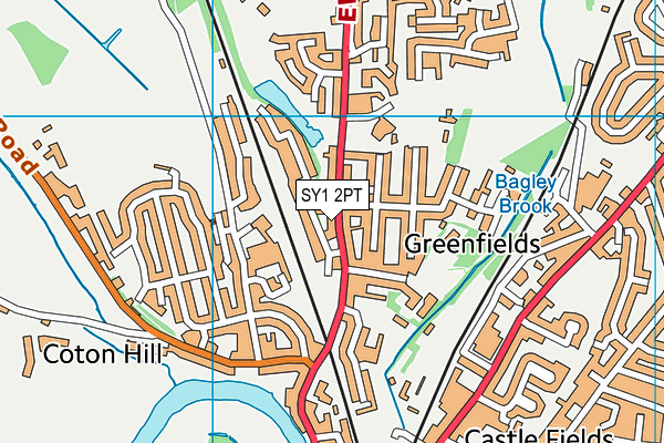 SY1 2PT map - OS VectorMap District (Ordnance Survey)