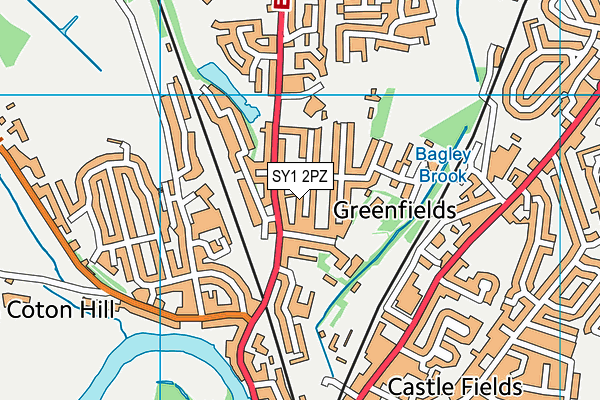 SY1 2PZ map - OS VectorMap District (Ordnance Survey)