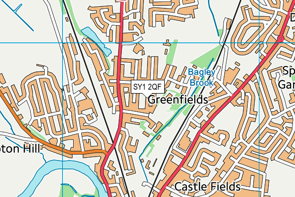 SY1 2QF map - OS VectorMap District (Ordnance Survey)